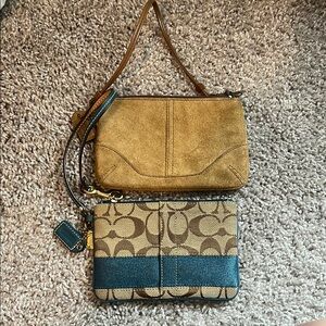 2 Coach Tan and Brown Wristlets